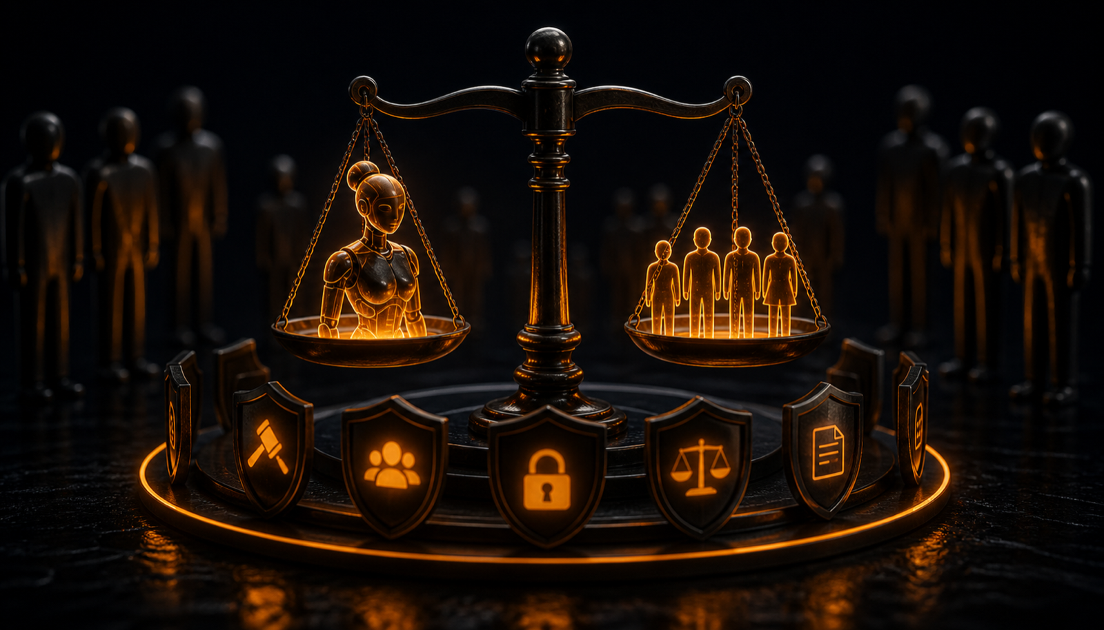 An HR agent inside a governance frame of bias testing, human oversight, and monitoring required by regulation