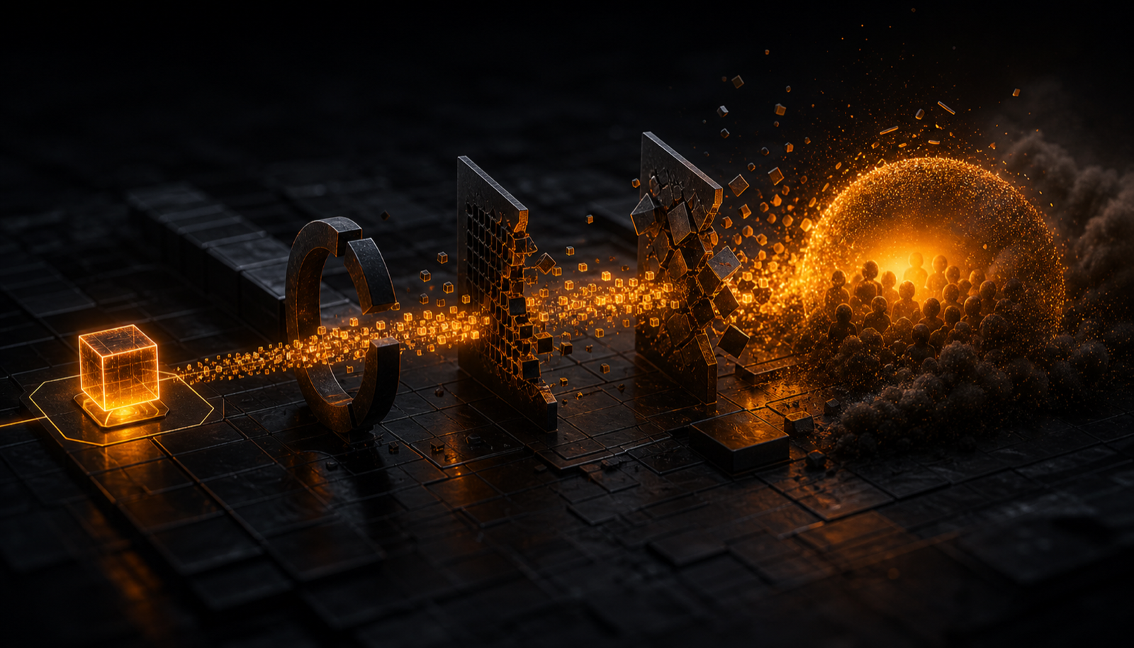 A sankey flow from foreseeable failures to incidents, diverted where a control sits in the path