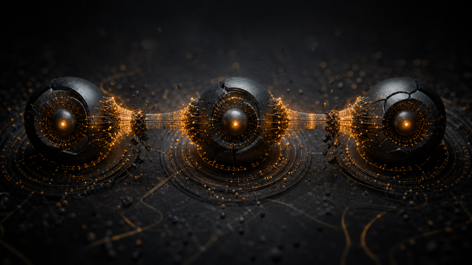 Four specialized support agents connected by fragile handoff links that fracture between them
