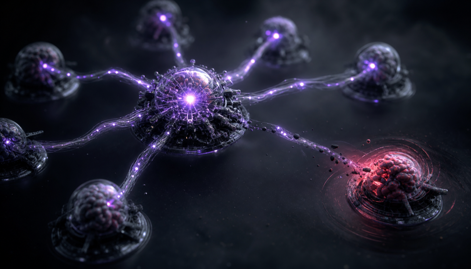 Abstract: a chain of vessels each passing a progressively smaller amount of liquid to the next