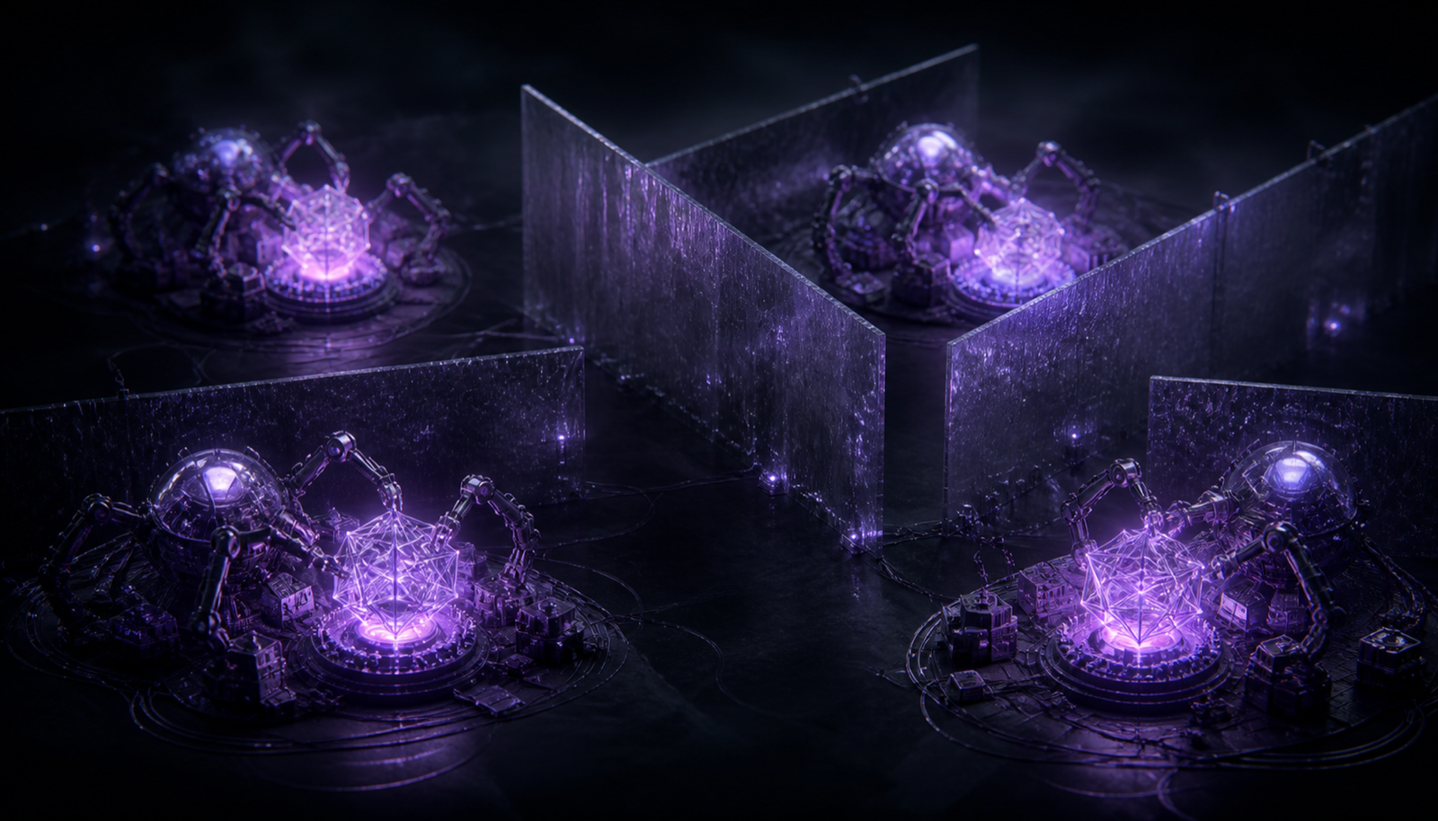 Abstract: multiple overlapping circles showing duplicated regions of effort, redundant paths converging on the same resource