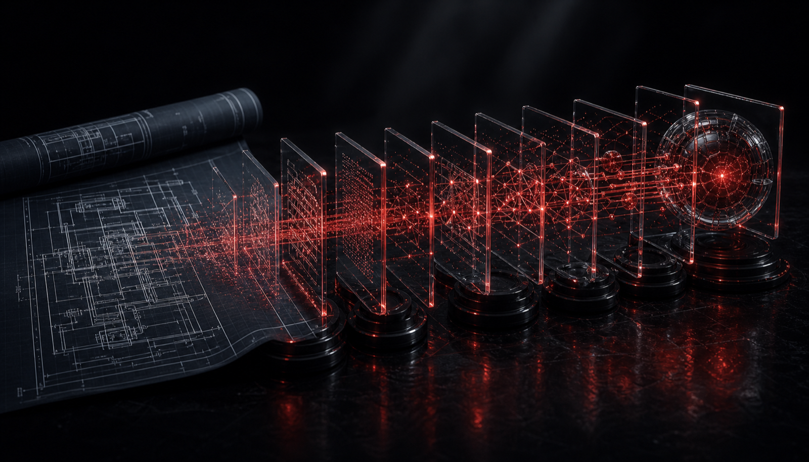 A secure software blueprint with extra agent-specific layers being drawn on top of the traditional foundation
