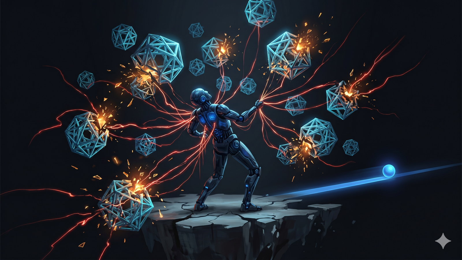 A narrow agent with one clean path beside a broad agent with many branching, failing paths